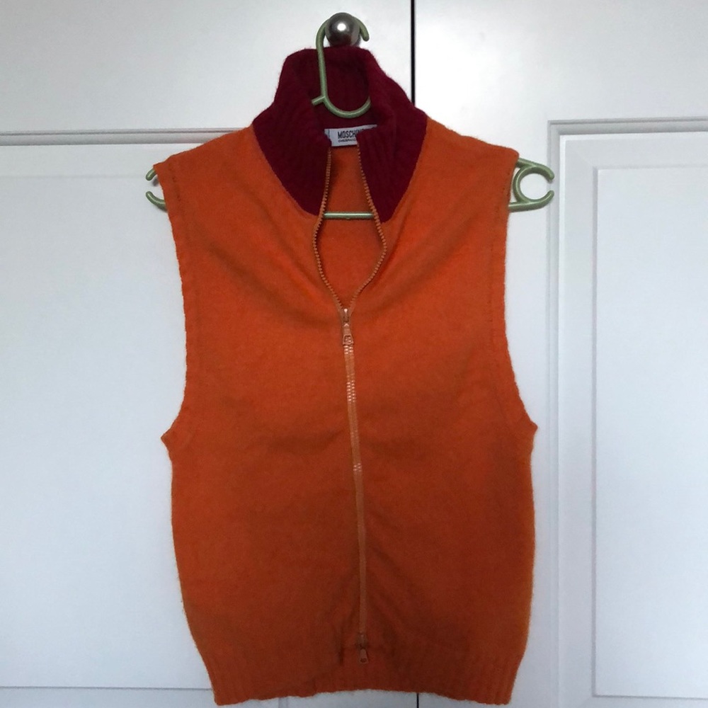 AUTHENTIC MOSCHINO ORANGE SWEATER VEST